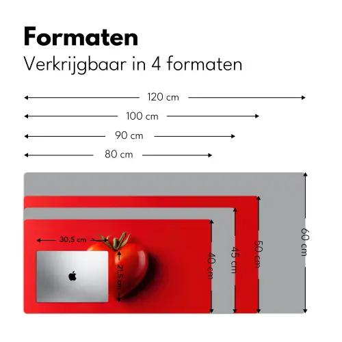 Tomaat - Rood - Hart Muismat XXL klein -sfeer5