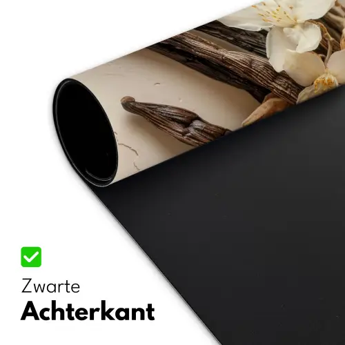 Vanille - Bloemen - Beige Muismat XXL klein -sfeer2