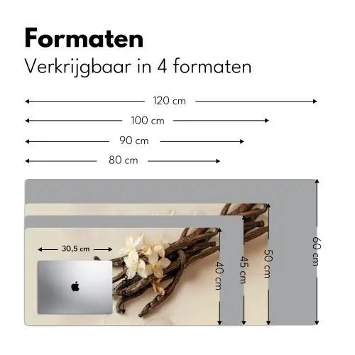 Vanille - Bloemen - Beige Muismat XXL klein -sfeer5