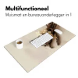 Vanille - Bloemen - Beige Muismat XXL klein -sfeer4