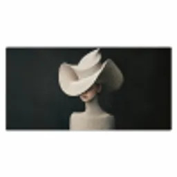Vrouw - Golvende - Hoed Muismat XXL klein -3d_leeg