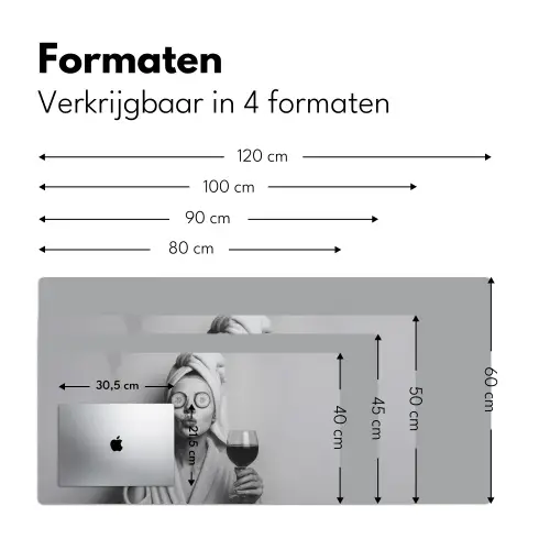 Vrouw - Masker - Wijn - Sigaret Muismat XXL klein -sfeer5