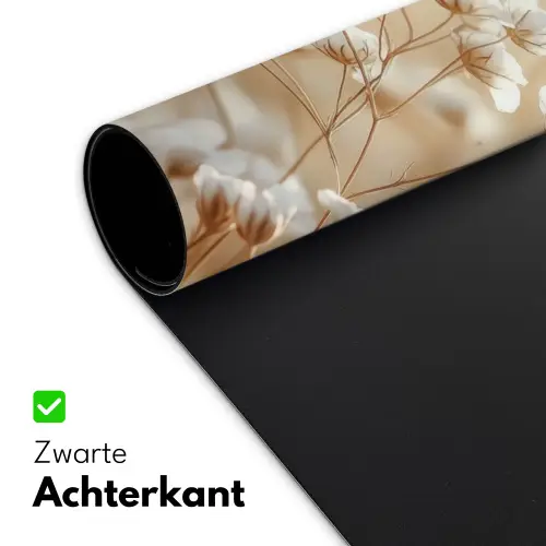 Wilde - Bloemen - Wit Muismat XXL klein -sfeer2