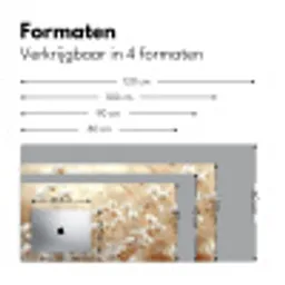 Wilde - Bloemen - Wit Muismat XXL klein -sfeer5