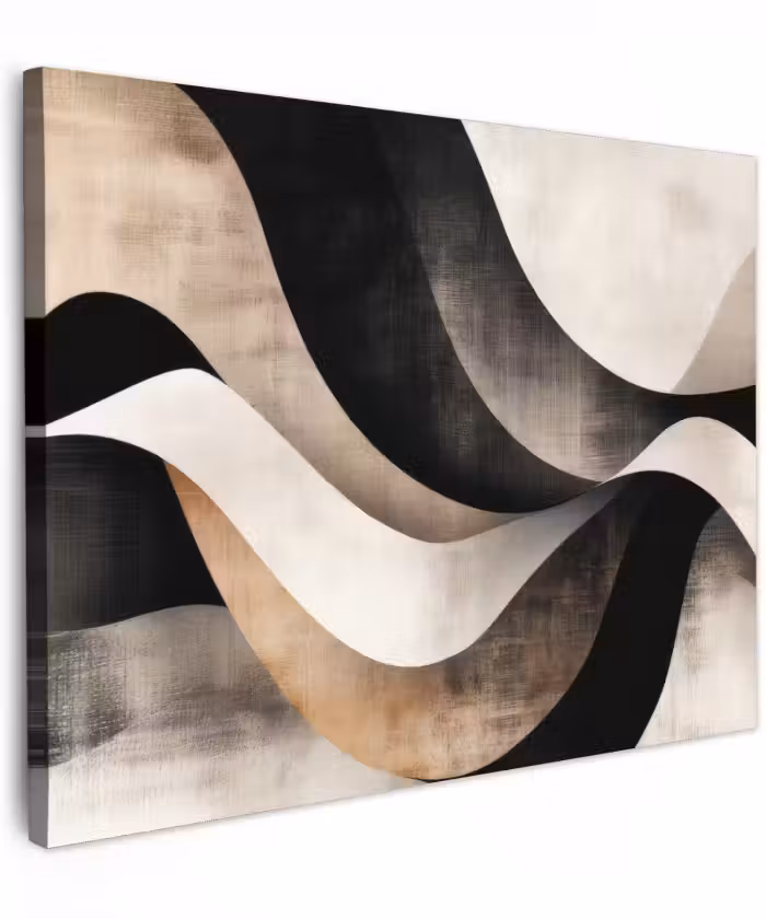 Canvas schilderij - Abstract - Golven - Zwart - Verweerd