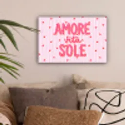 Amore vita sole - Roze - Hartjes canvas 2cm klein -sfeer1