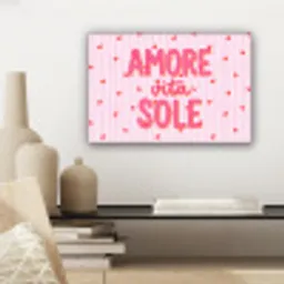 Amore vita sole - Roze - Hartjes canvas 2cm klein -sfeer6