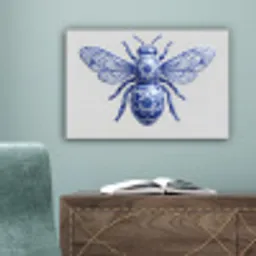 Bij - Modern - Delfts - Blauw canvas 2cm klein -sfeer4