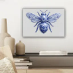 Bij - Modern - Delfts - Blauw canvas 2cm klein -sfeer6