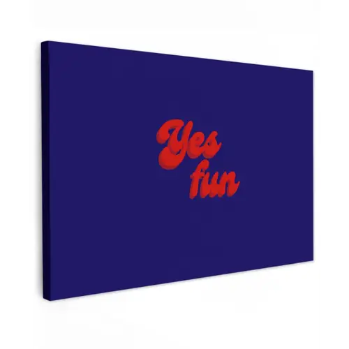Blauw - Rood - Yes fun - 3D canvas 2cm klein -z3d