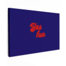 Blauw - Rood - Yes fun - 3D canvas 2cm klein -z3d