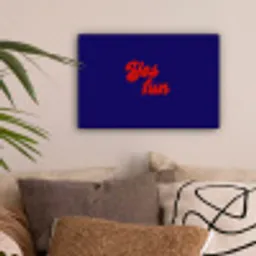 Blauw - Rood - Yes fun - 3D canvas 2cm klein -sfeer1