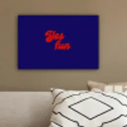 Blauw - Rood - Yes fun - 3D canvas 2cm klein -sfeer3