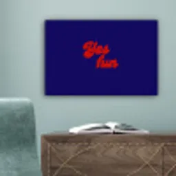 Blauw - Rood - Yes fun - 3D canvas 2cm klein -sfeer4