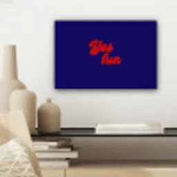 Blauw - Rood - Yes fun - 3D canvas 2cm klein -sfeer6