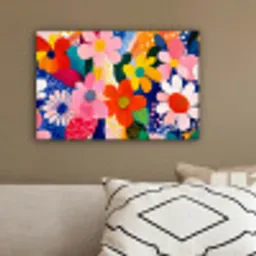 Bloemen - Kleurrijk - Stippen canvas 2cm klein -sfeer3