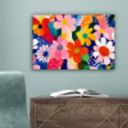 Bloemen - Kleurrijk - Stippen canvas 2cm klein -sfeer4