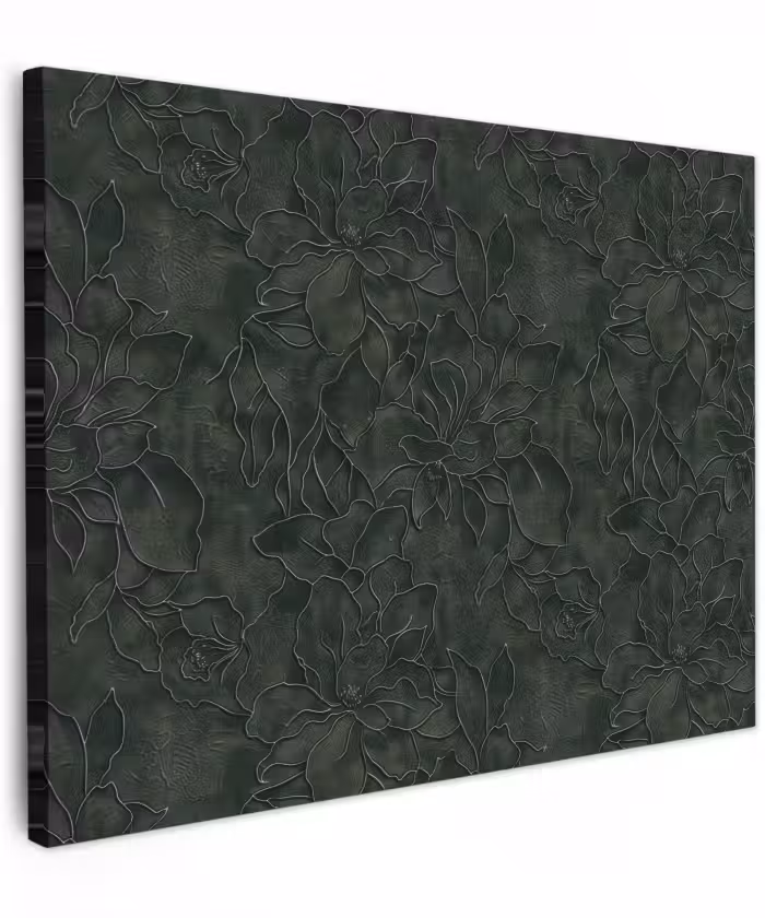 Canvas schilderij - Bloemen - Lijnen - Groen