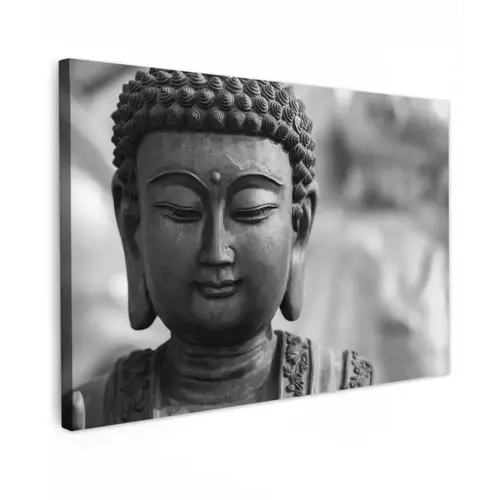 Boeddha - Grijs - Spiritualiteit - Buddha beeld - Religie canvas 2cm klein -z3d