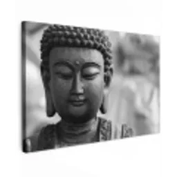 Boeddha - Grijs - Spiritualiteit - Buddha beeld - Religie canvas 2cm klein -z3d