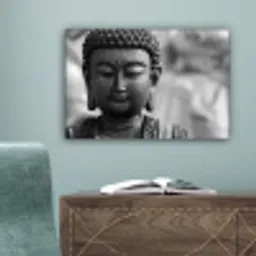 Boeddha - Grijs - Spiritualiteit - Buddha beeld - Religie canvas 2cm klein -sfeer4