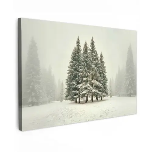 Bomen - Sneeuw - Wit canvas 2cm klein -z3d