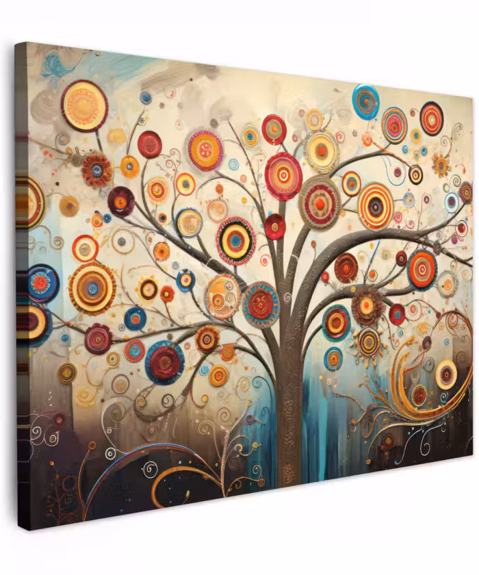 Canvas schilderij - Boom - Tree of life - Kleur