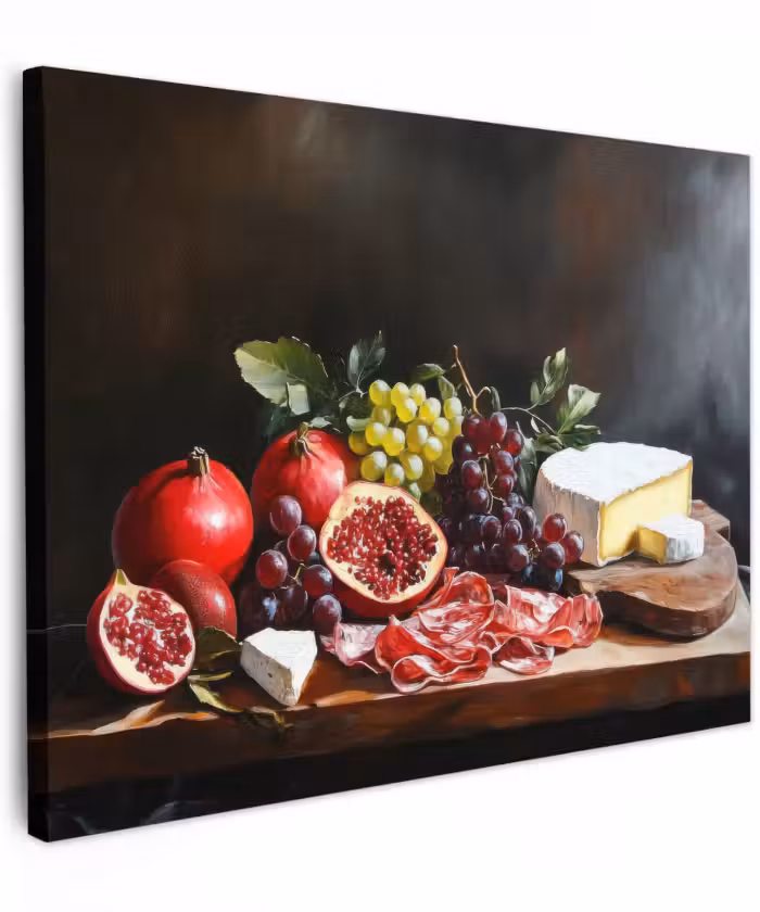 Canvas schilderij - Borrelplank - Stilleven - Vintage