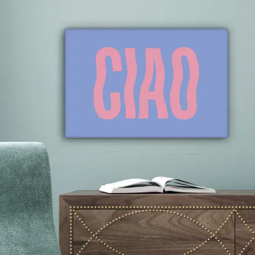 Ciao - Roze - Blauw - Golvend canvas 2cm klein -sfeer4