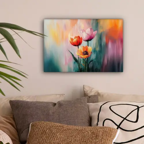 Dromerig - Bloemen - Verfijnde details canvas 2cm klein -sfeer1
