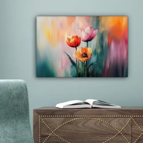 Dromerig - Bloemen - Verfijnde details canvas 2cm klein -sfeer4