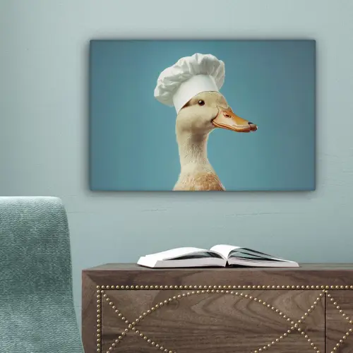 Eend - Koksmuts - Cute - Vogel canvas 2cm klein -sfeer4