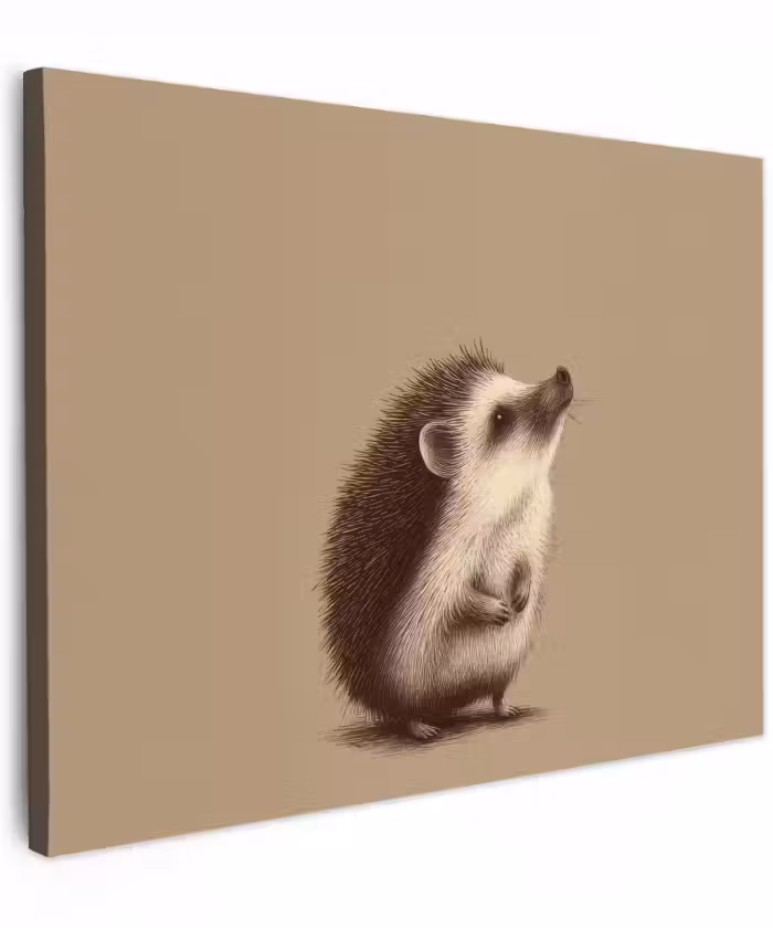 Canvas schilderij - Egel - Snuitje - Bruin - Stekels