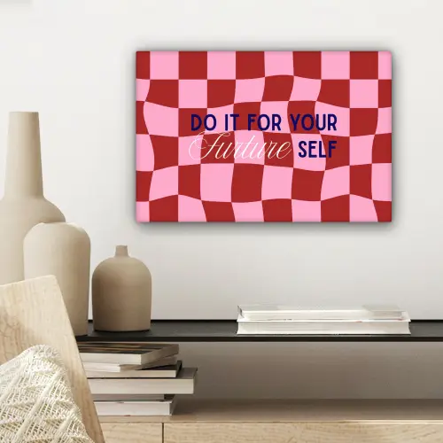 Furture - Geblokt - Rood canvas 2cm klein -sfeer6