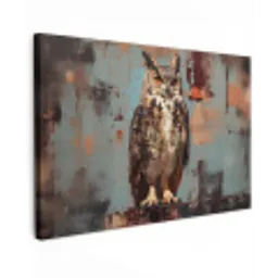 Geschilderd - Abstract - Uil - Bruin canvas 2cm klein -z3d