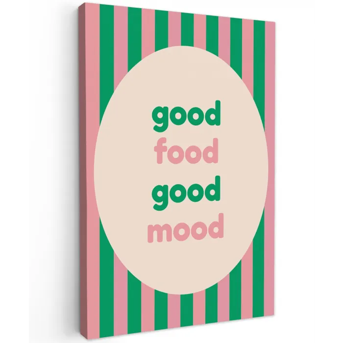 Gestreept - Quote - Ovaal - Roze canvas 2cm klein -z3d