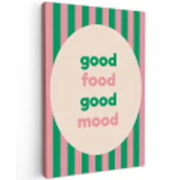 Gestreept - Quote - Ovaal - Roze canvas 2cm klein -z3d