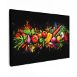 Groente - Eten - Kruiden - Graffiti - Koken canvas 2cm klein -z3d