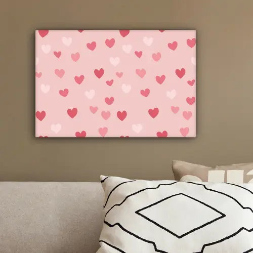 Hartjes - Patroon - Roze - Eenvoudig canvas 2cm klein -sfeer3