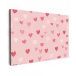 Hartjes - Patroon - Roze - Eenvoudig canvas 2cm klein -z3d