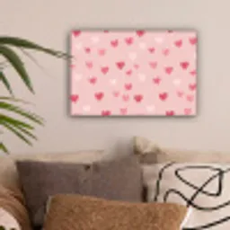 Hartjes - Patroon - Roze - Eenvoudig canvas 2cm klein -sfeer1