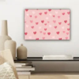 Hartjes - Patroon - Roze - Eenvoudig canvas 2cm klein -sfeer6