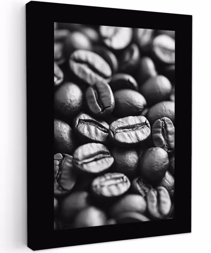 Canvas schilderij - Koffiebonen - Zwart - Vintage