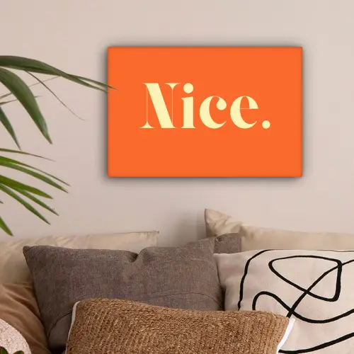 Oranje - Gebroken wit - Nice canvas 2cm klein -sfeer1