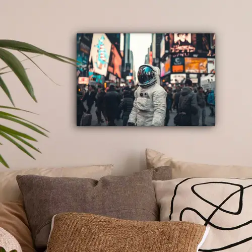 Stad - Mensen - Astronaut - Wit canvas 2cm klein -sfeer1