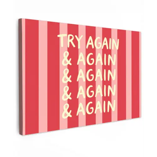 Strepen - Rood - Try again canvas 2cm klein -z3d