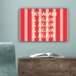 Strepen - Rood - Try again canvas 2cm klein -sfeer4