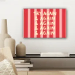 Strepen - Rood - Try again canvas 2cm klein -sfeer6