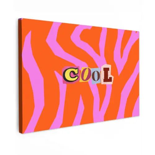 Zebraprint - Grafisch - COOL - Oranje canvas 2cm klein -z3d