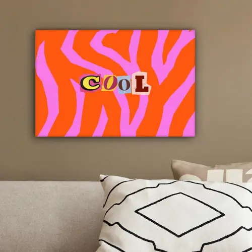 Zebraprint - Grafisch - COOL - Oranje canvas 2cm klein -sfeer3